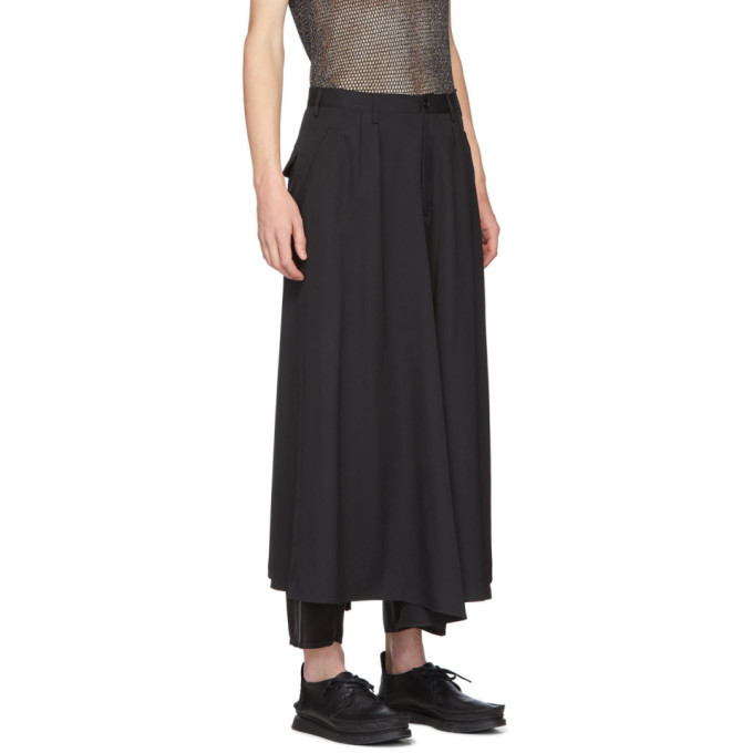 Sulvam Black Wool Skirt Trousers Sulvam