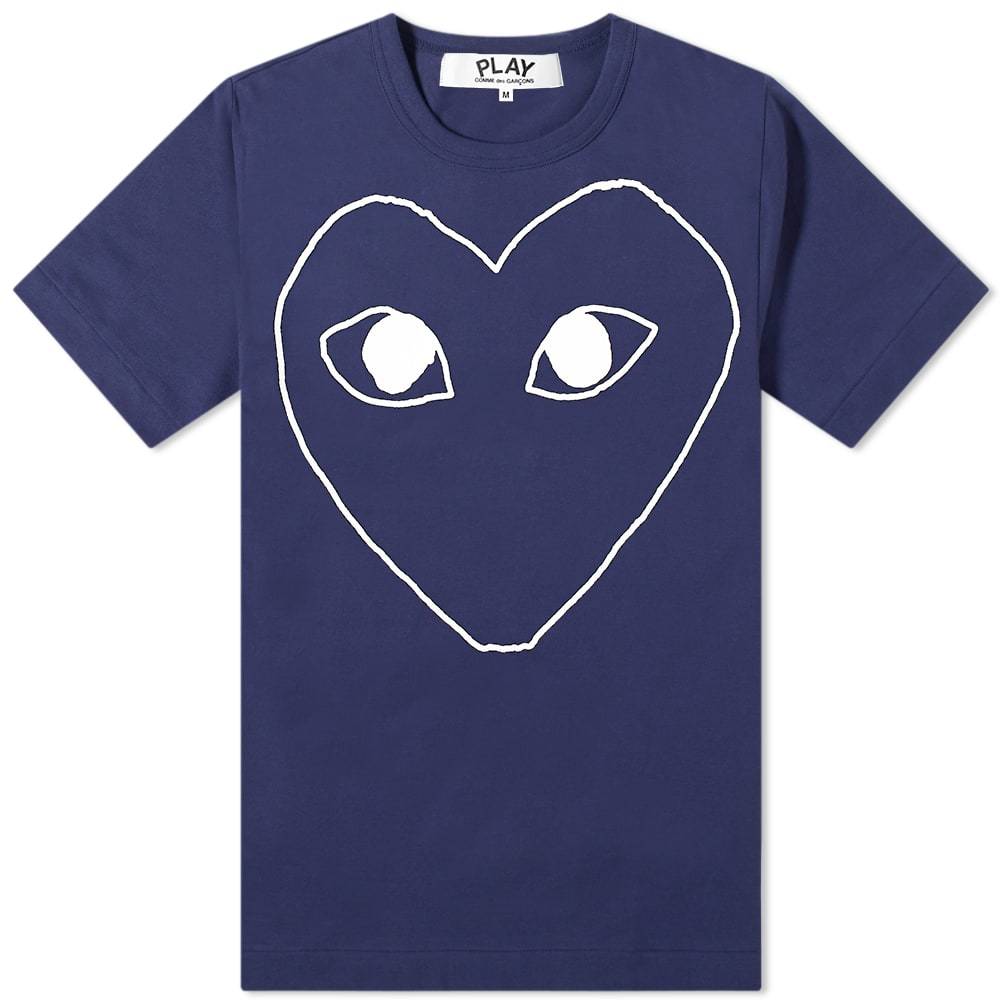 Comme des Garcons Play Outline Heart Logo Tee Comme des Garcons Play
