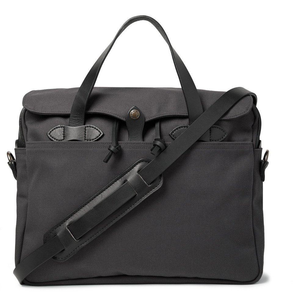 Filson - Original Leather-Trimmed Twill Briefcase - Charcoal Filson