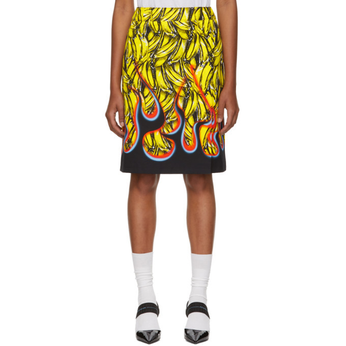 Prada Multicolor Banana Flames Foldover Skirt Prada