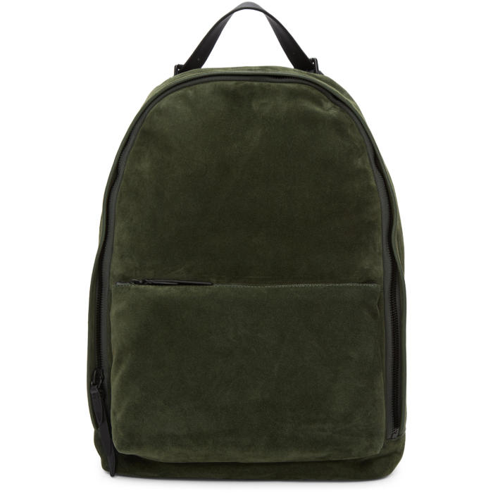 green suede backpack