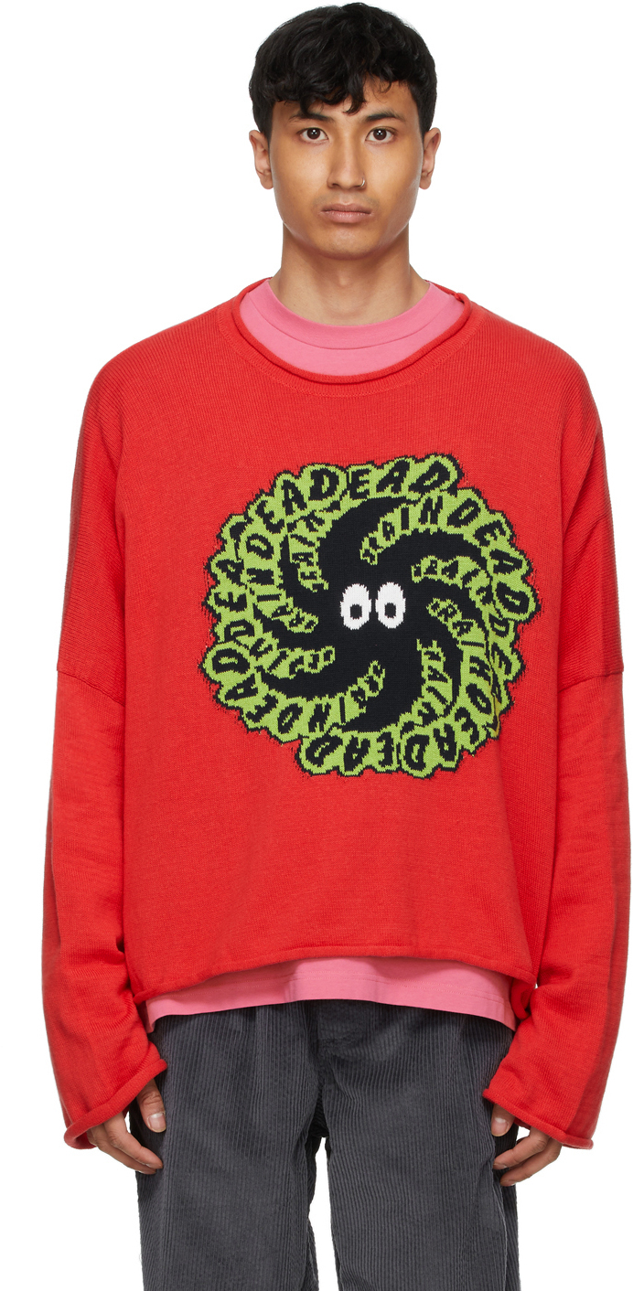 Brain Duck Novelty Knit Sweater Green 