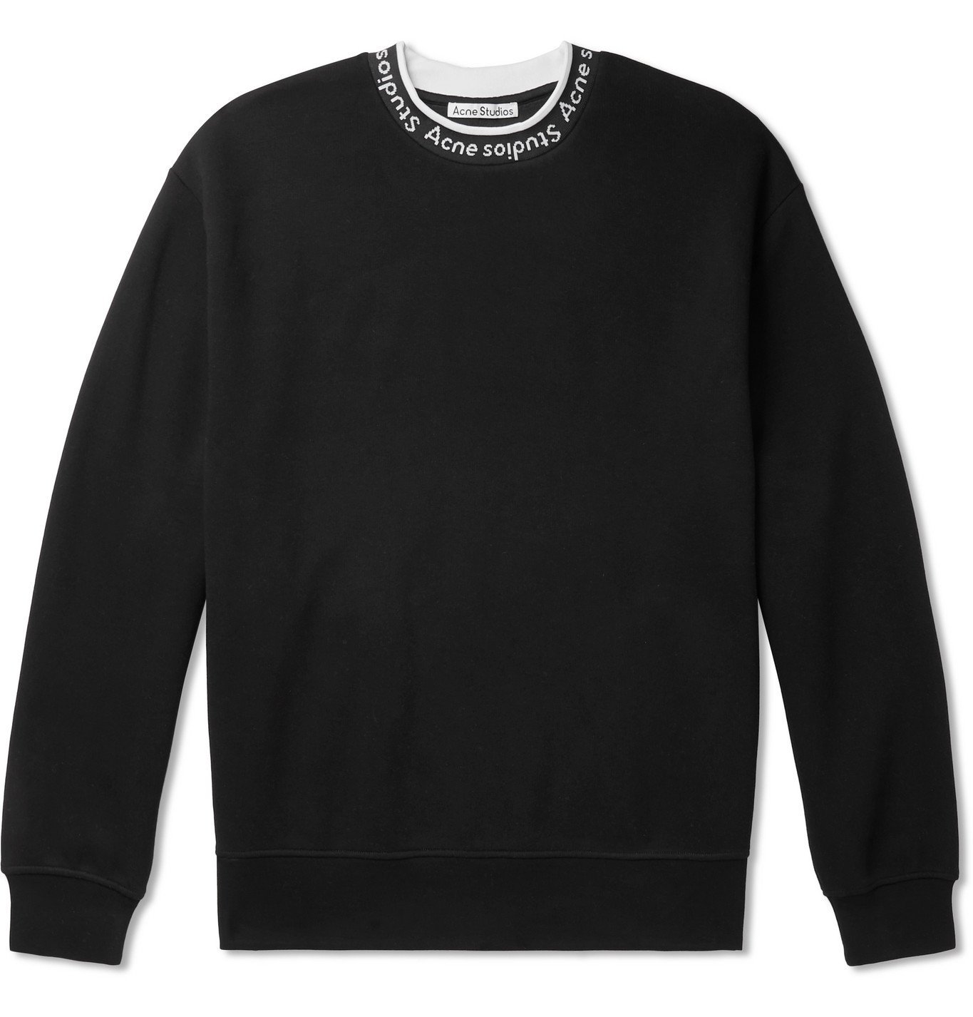 Acne Studios - Oversized Logo-Jacquard Fleece-Back Jersey Sweatshirt ...