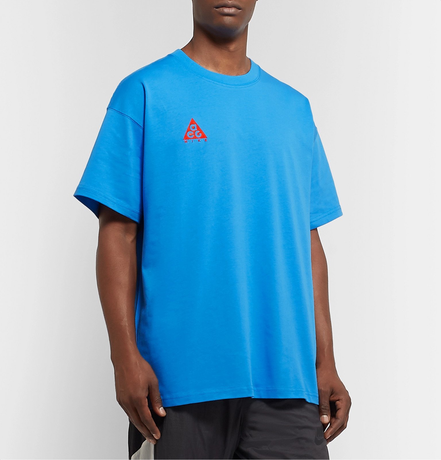 Nike - ACG NRG Oversized Logo-Embroidered Cotton-Jersey T-Shirt - Blue Nike