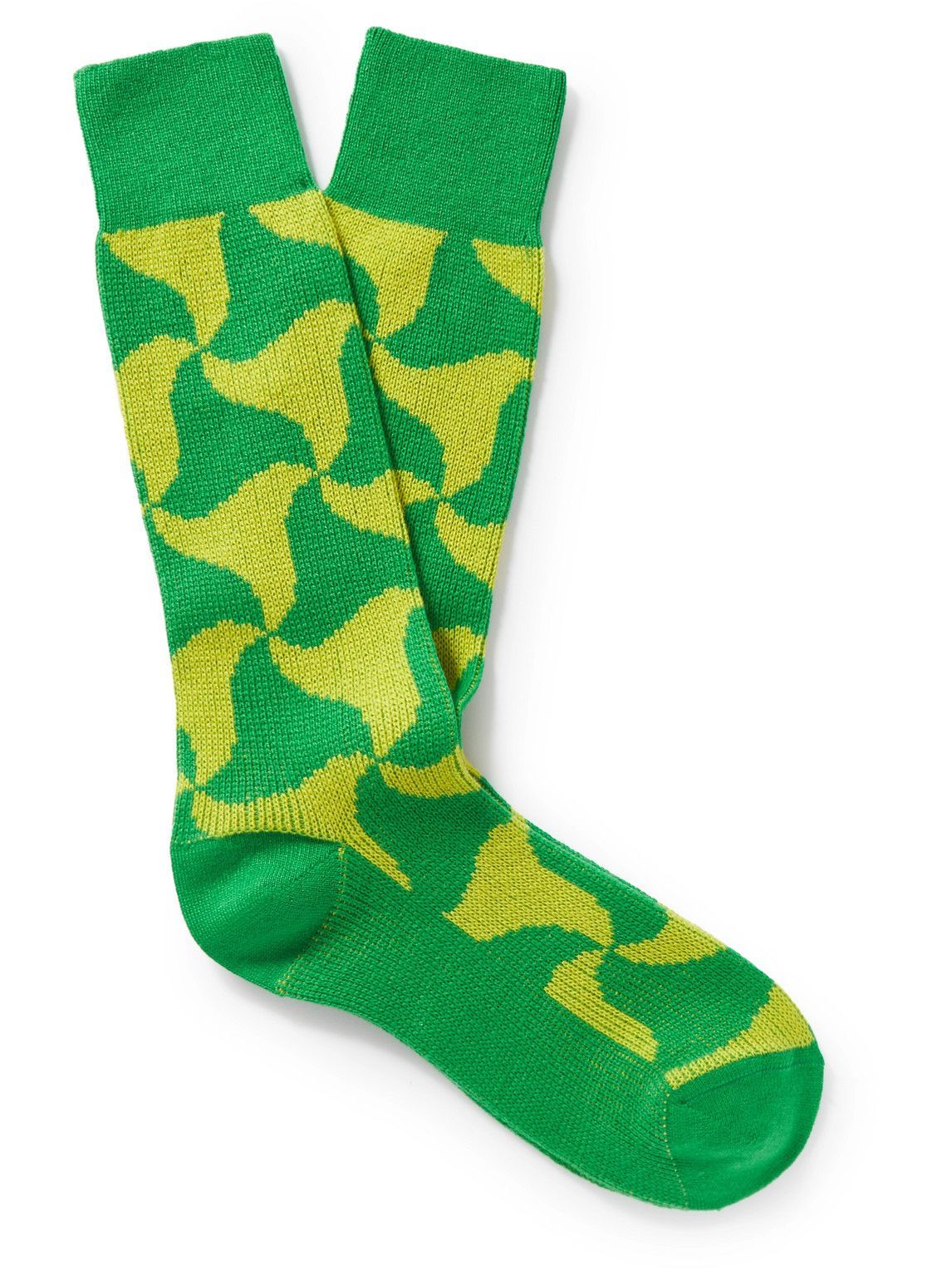 Bottega Veneta - Intarsia Cashmere Socks - Green Bottega Veneta