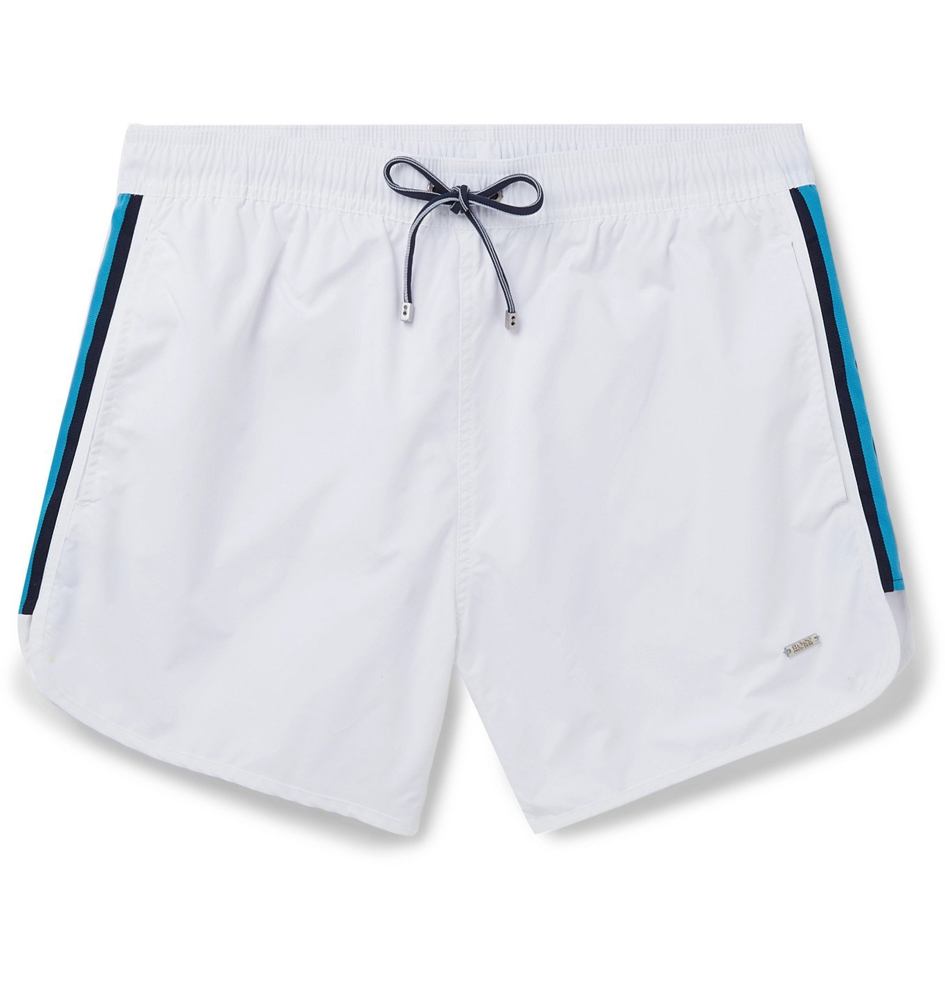 Hugo Boss MidLength Striped Swim Shorts White Hugo Boss