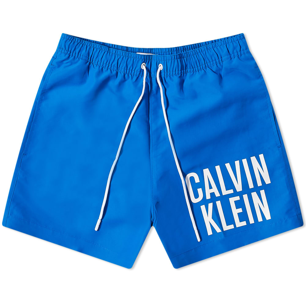 Calvin Klein Men's Large Logo Swim Short in Pioneer Blue Calvin Klein