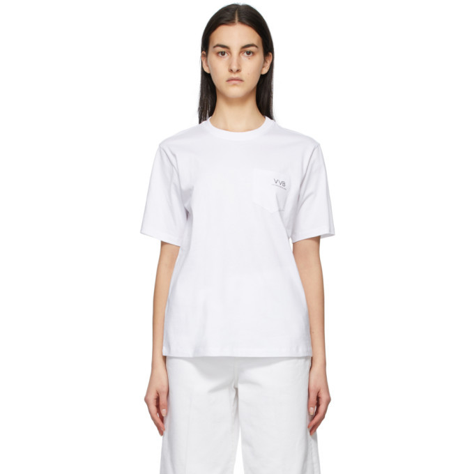 Victoria Victoria Beckham White Pocket Logo T-Shirt Victoria Victoria ...