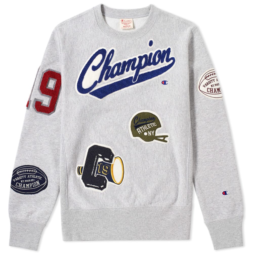 Champion reverse weave logo patch sweatshirt