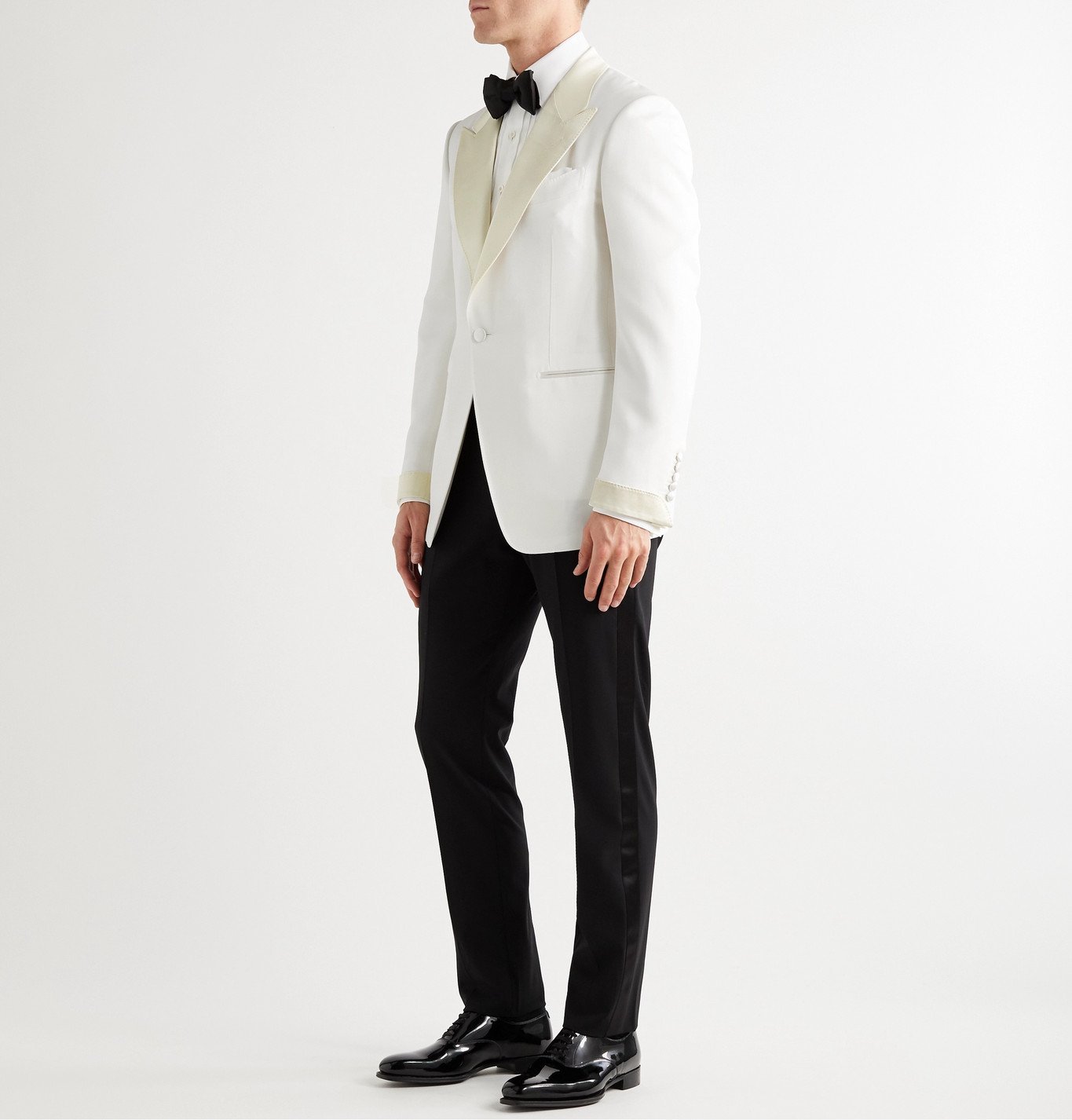 TOM FORD - Slim-Fit Satin-Trimmed Wool and Mohair-Blend Tuxedo Jacket -  Neutrals TOM FORD