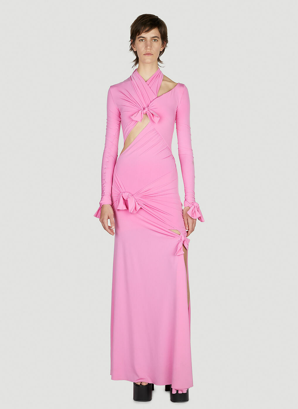 Balenciaga - Knot Gown Maxi Dress in Pink Balenciaga