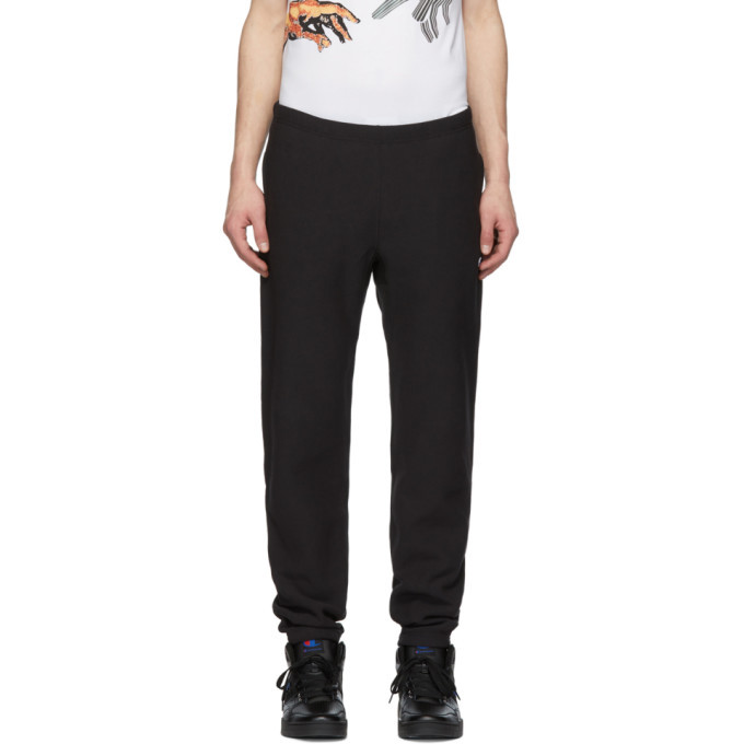 Champion Reverse Weave Black Small Logo Track Pants Champion Reverse Weave