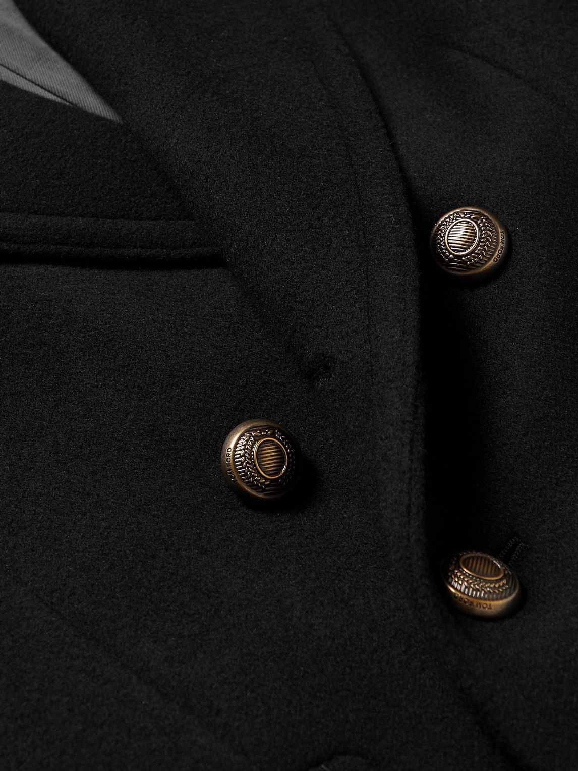 TOM FORD - Slim-Fit Double-Breasted Wool and Cashmere-Blend Coat - Black TOM  FORD