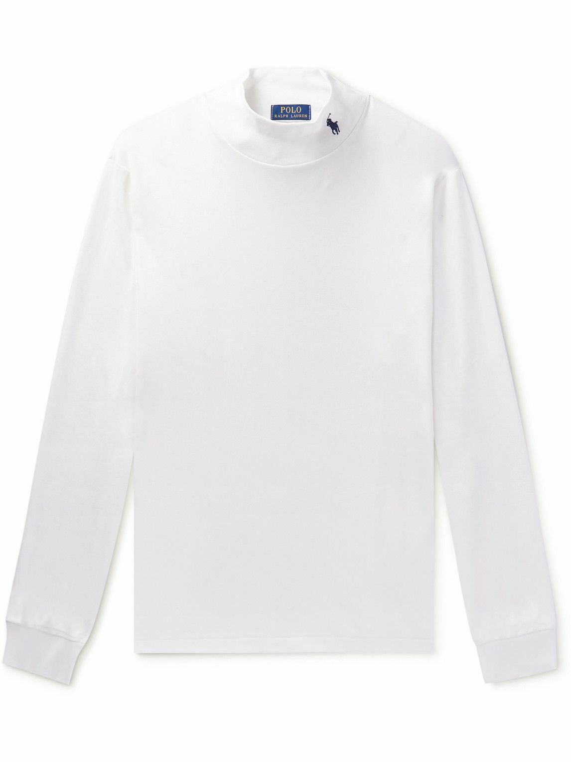 Photo: Polo Ralph Lauren - Logo-Embroidered Cotton-Jersey Rollneck Sweatshirt - Neutrals
