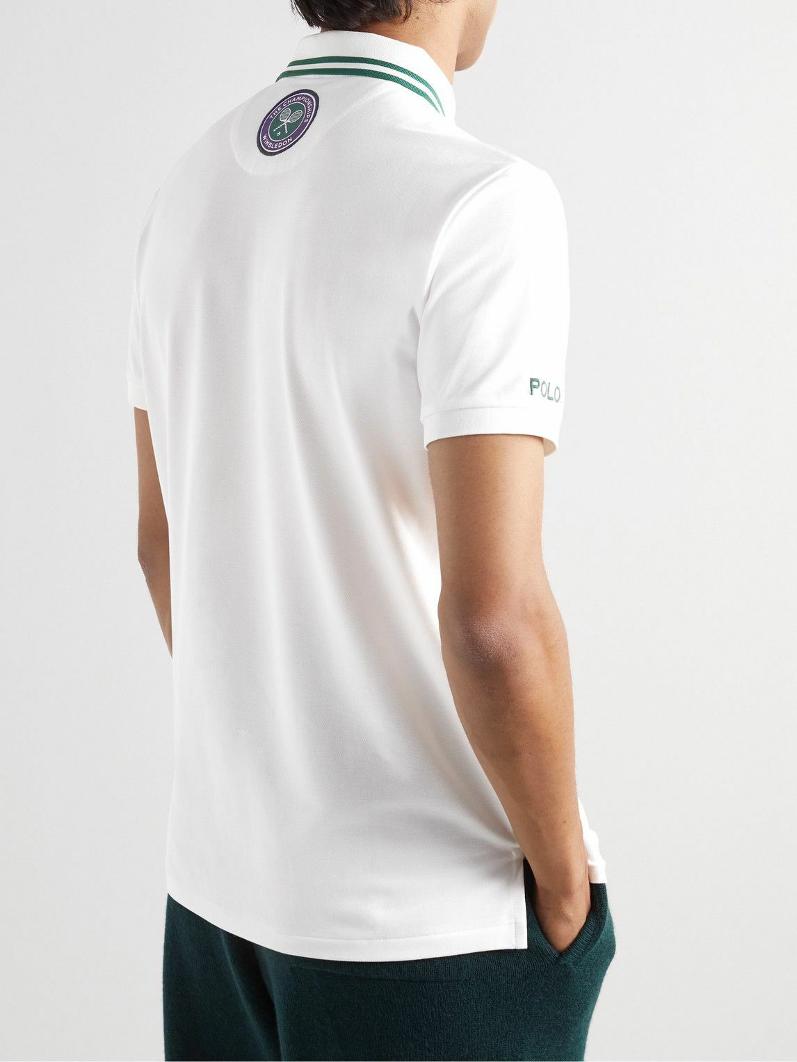 Polo Ralph Lauren - Wimbledon Logo-Embroidered Cotton-Blend Piqué Polo Shirt - White