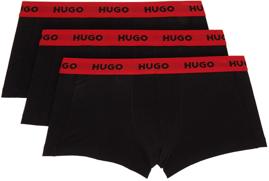 Hugo Three-Pack Black Trunk Boxers Hugo Boss