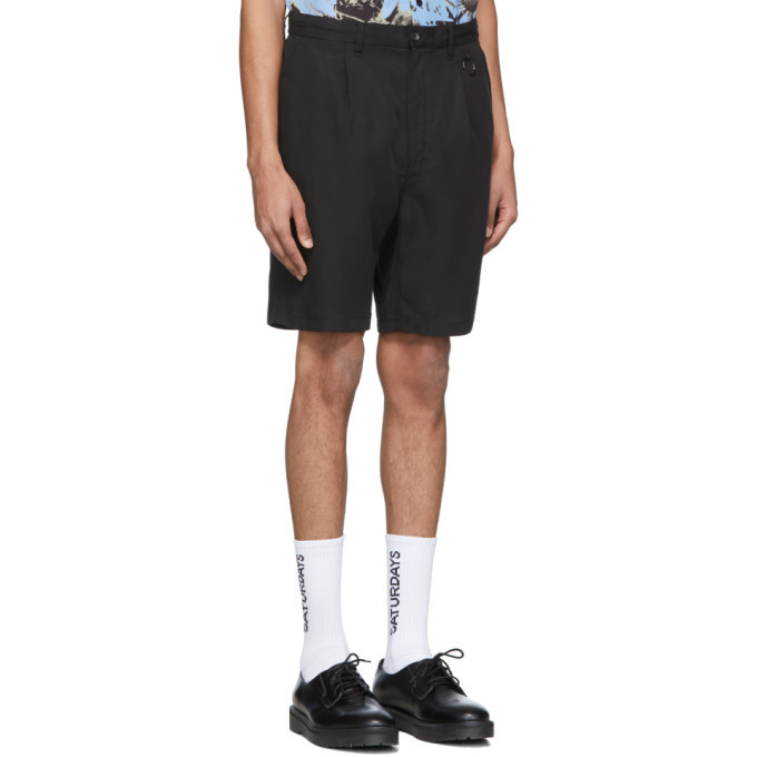 Saturdays NYC Black Lyocell Martin Shorts Saturdays NYC