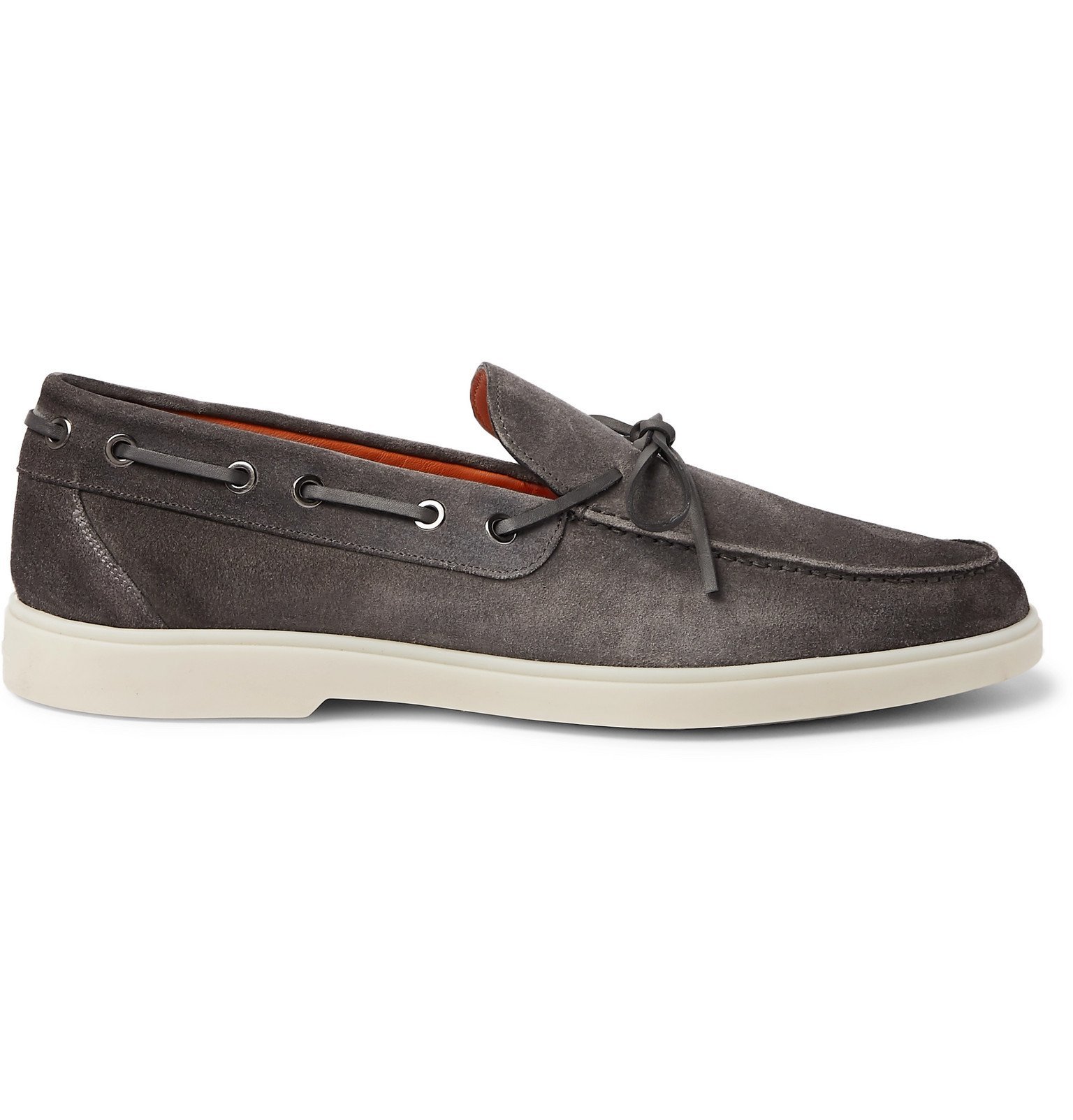 Santoni - Suede Boat Shoes - Gray Santoni