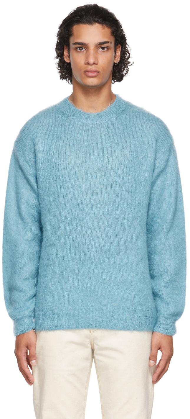 AURALEE Blue Super Kid Sweater Auralee