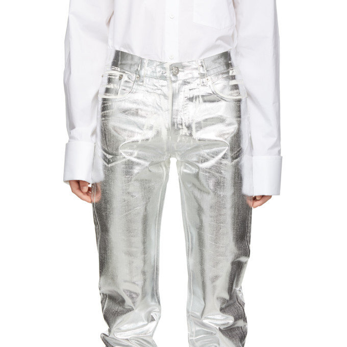 mm6 silver pants