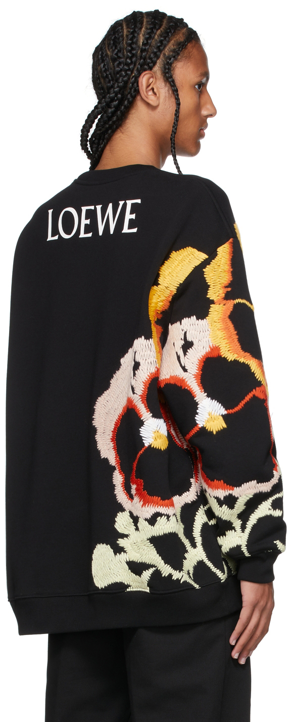 Loewe Black Pansies Embroidered Sweatshirt Loewe