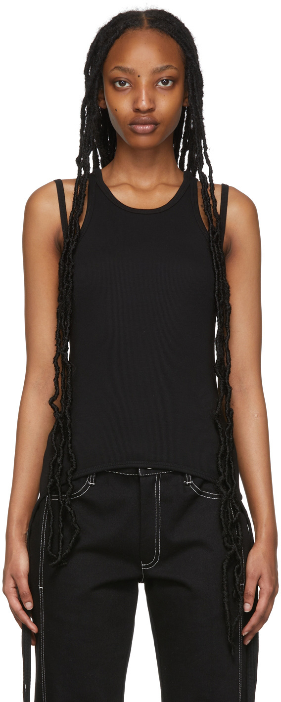 Dion Lee Black Split Tie Tank Dion Lee