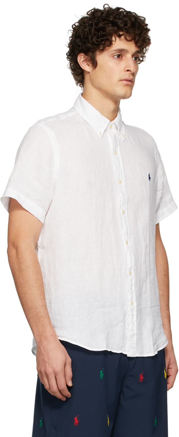 Polo Ralph Lauren White Linen Classic Fit Shirt