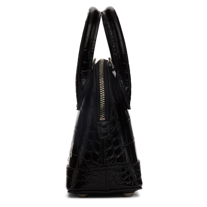 Balenciaga Black XXS Croc Ville Top Handle Bag Balenciaga