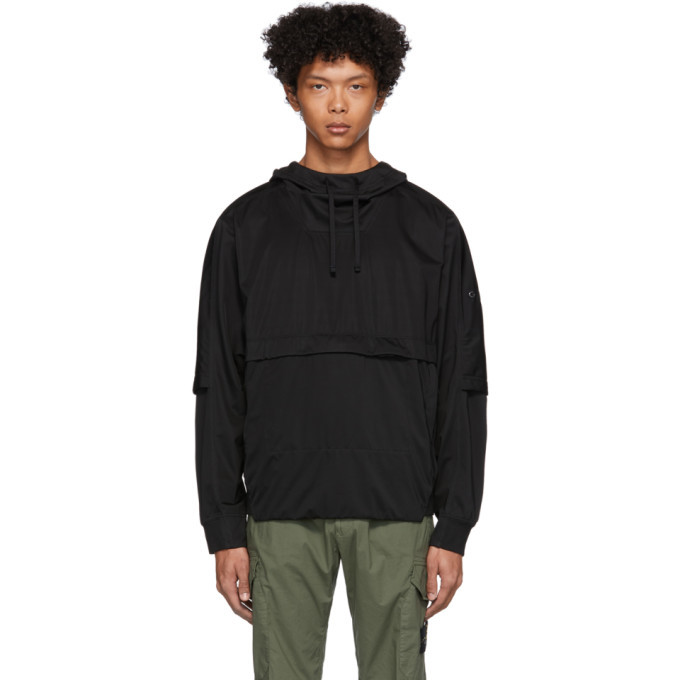 Stone Island Shadow Project Black Hooded Pullover Jacket Stone 