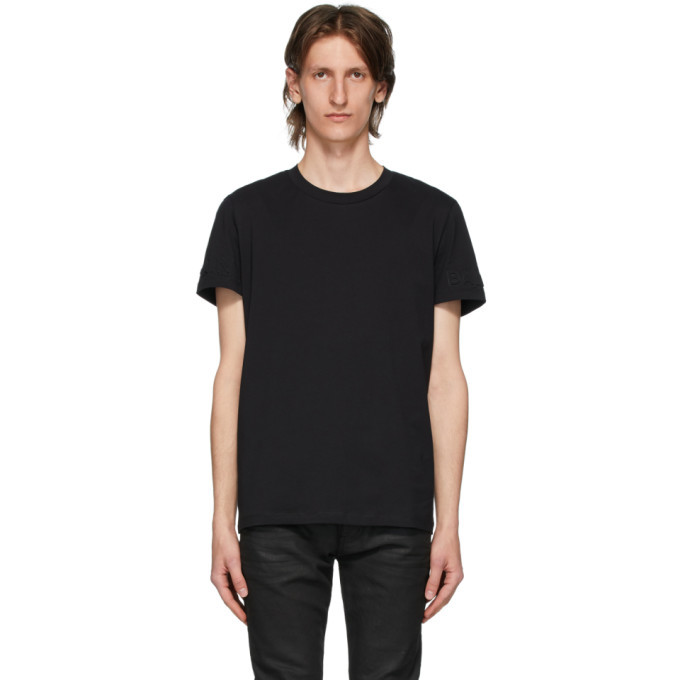Balmain Black Embossed Logo TShirt Balmain