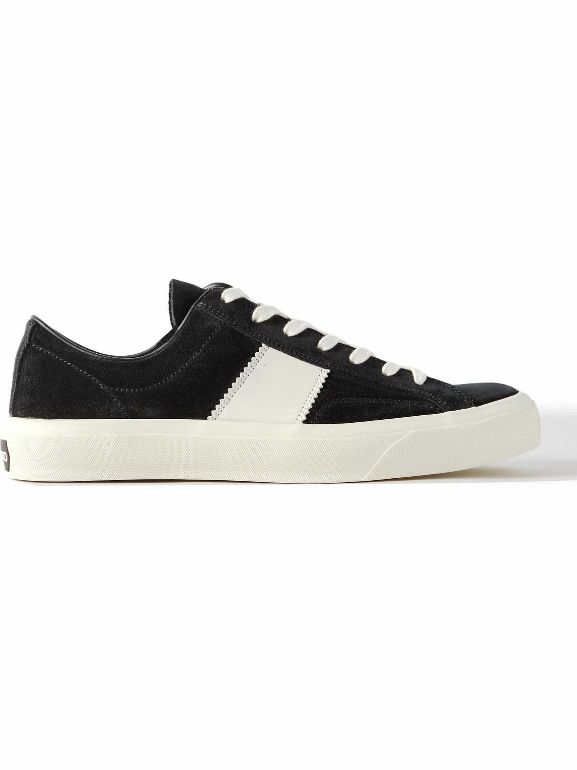 TOM FORD - Cambridge Leather-Trimmed Suede Sneakers - Black TOM FORD