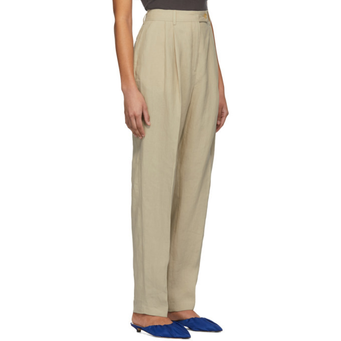 Beige Linen Pati Trousers Acne Studios