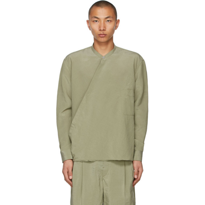 Lemaire Green Silk Wrapover Shirt Lemaire