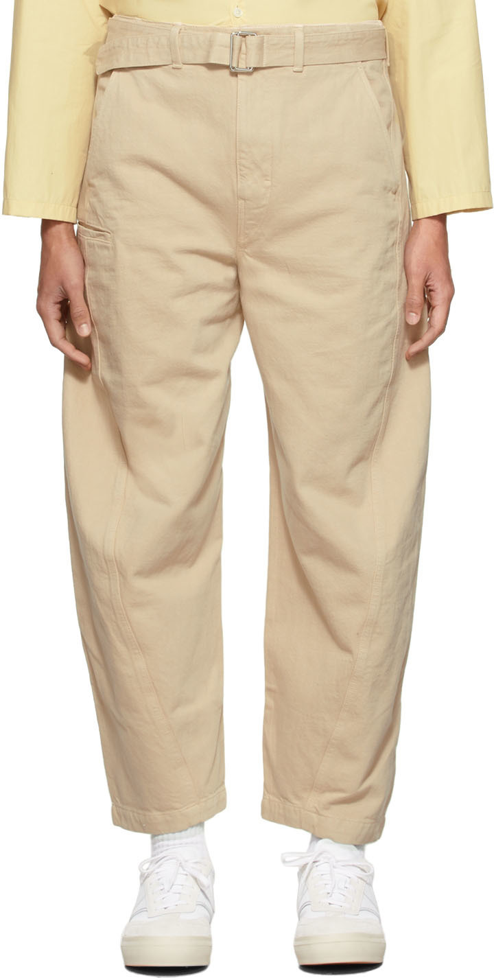 Lemaire Beige Denim Twisted Jeans Lemaire