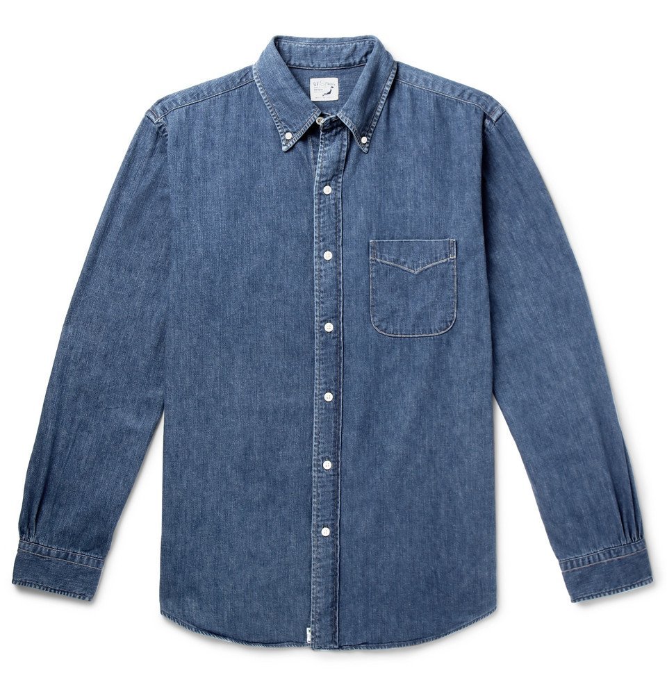 OrSlow - Button-Down Collar Denim Shirt - Blue orSlow