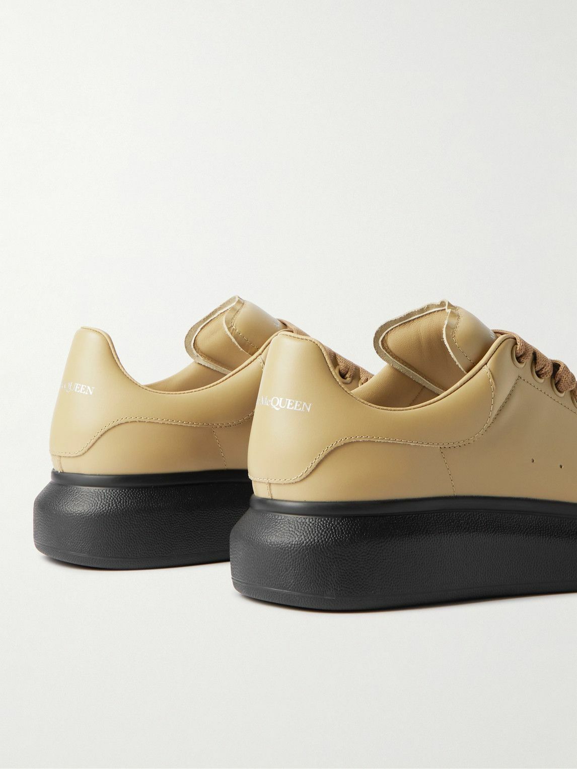 Alexander McQueen ExaggeratedSole Leather Sneakers Brown Alexander McQueen
