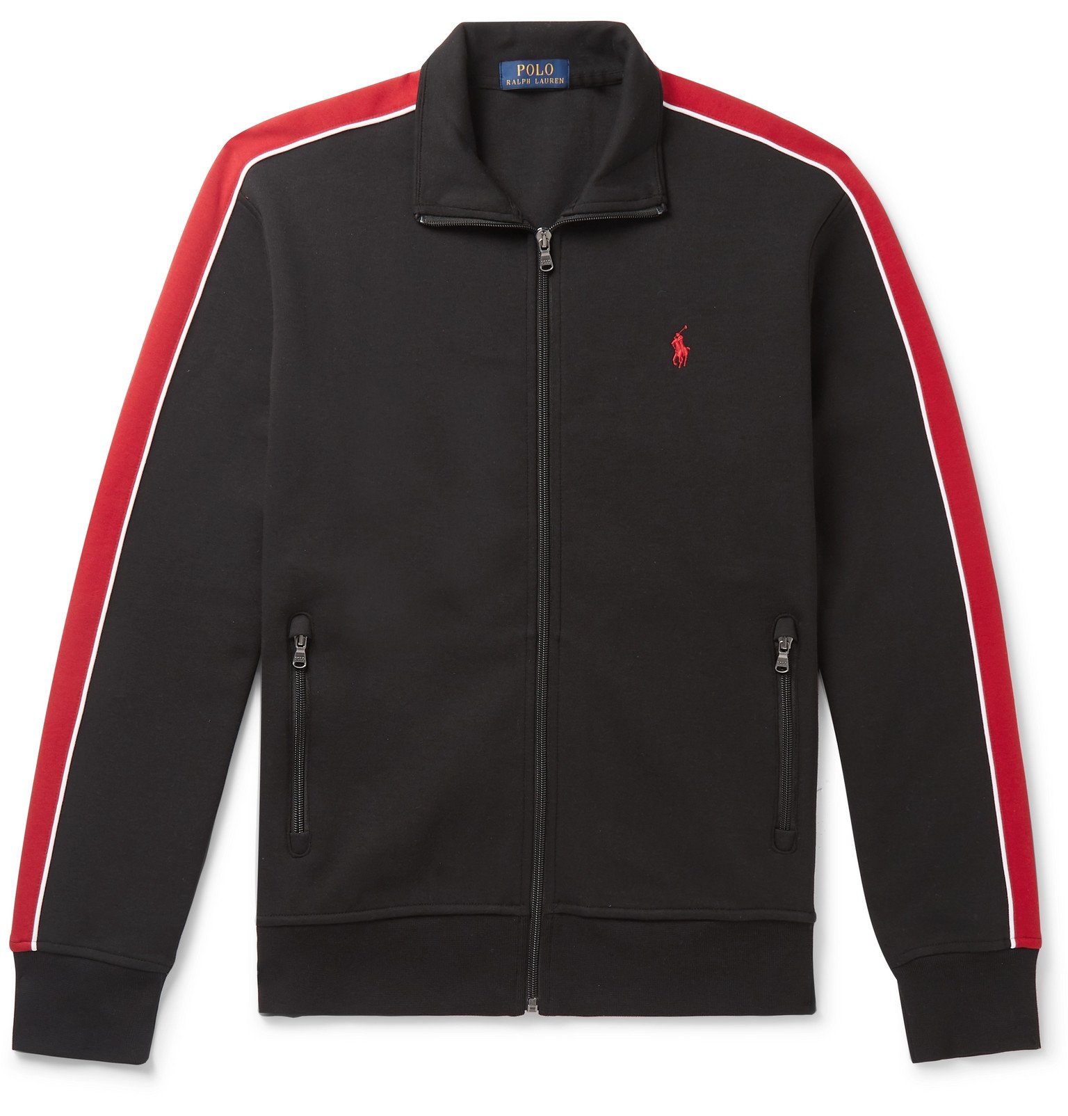 Polo Ralph Lauren - Striped Jersey Track Jacket - Black Polo Ralph Lauren