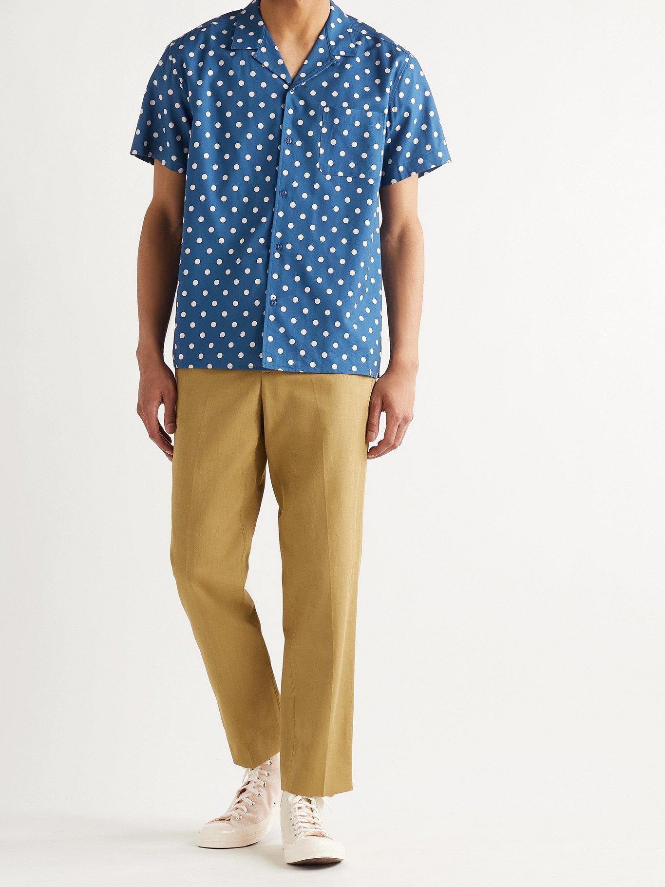 YMC - Malick Camp-Collar Paisley-Print 