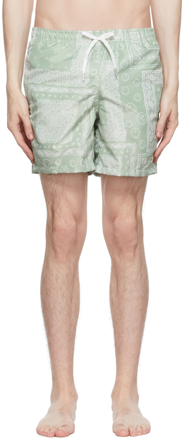 Bather Green Polyester Swim Shorts Bather