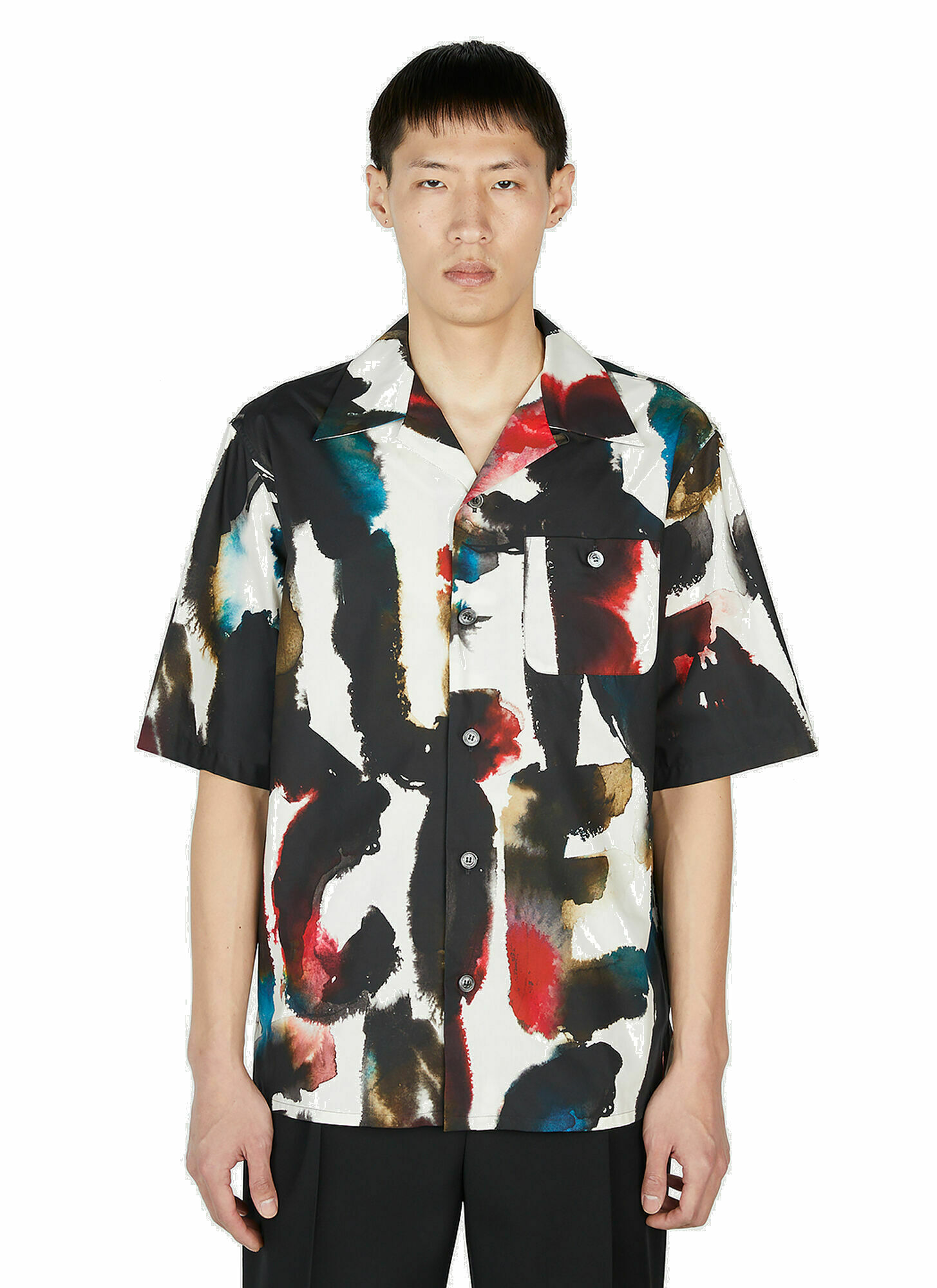 Alexander McQueen - Watercolour Hawaiian Shirt in Multicolour Alexander ...