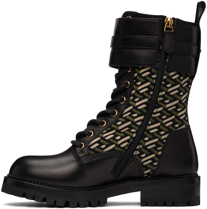 Versace Black Safety Pin Boots Versace