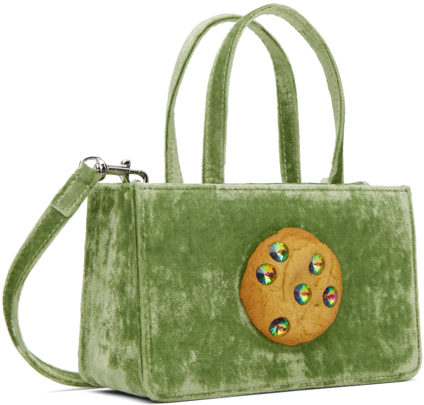 Puppets and Puppets Green Small Jeweled Cookie Bag