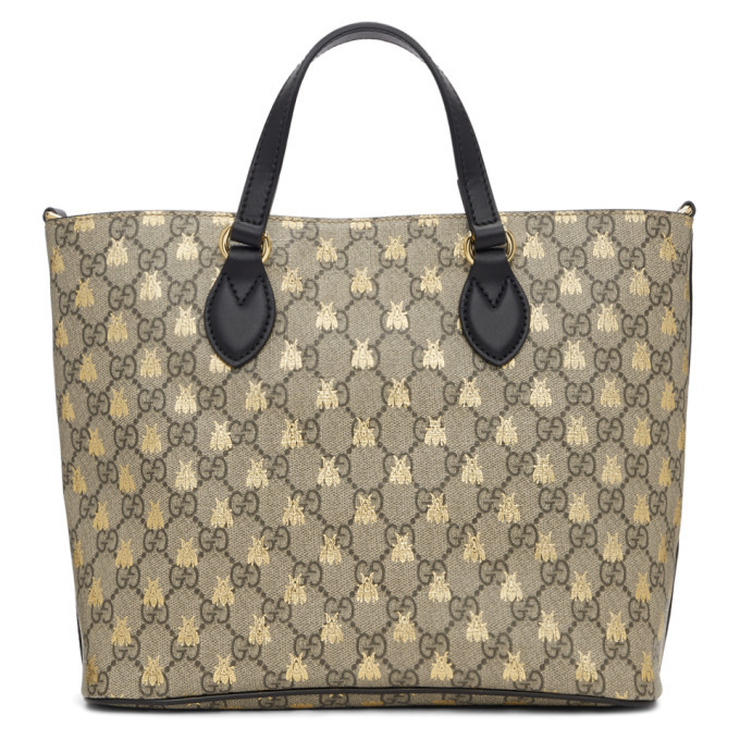 gucci beige gg supreme bestiary tote