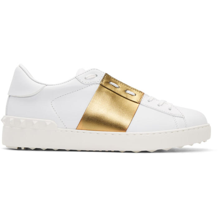 valentino white and gold sneakers