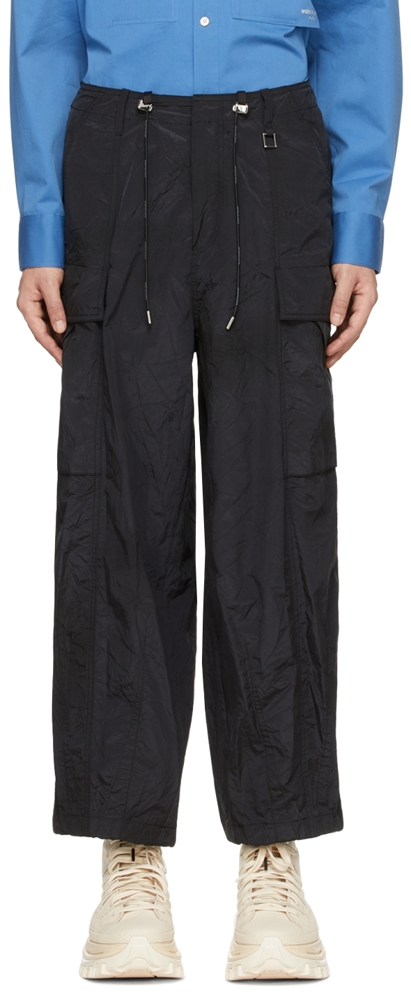 black oversized cargo pants