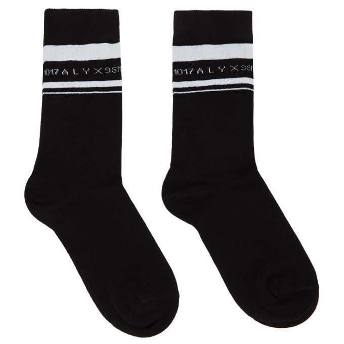 1017 ALYX 9SM Black and White Horizontal Stripe Socks 1017 ALYX 9SM