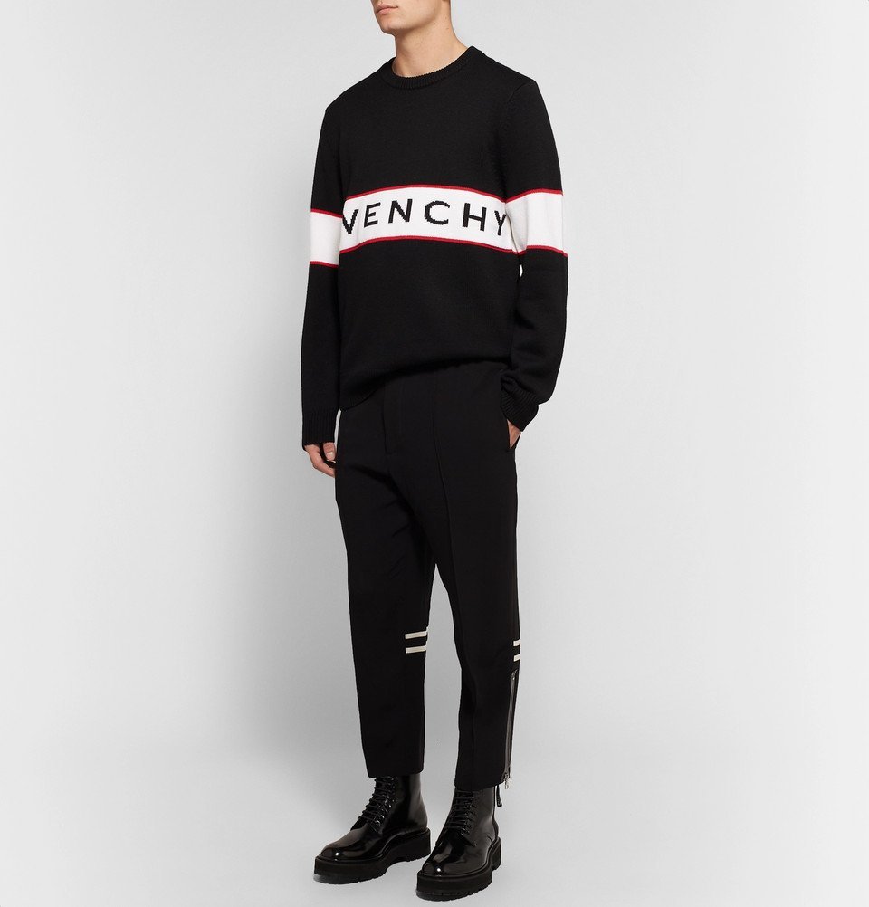 Givenchy - Logo-Intarsia Wool Sweater - Men - Black Givenchy