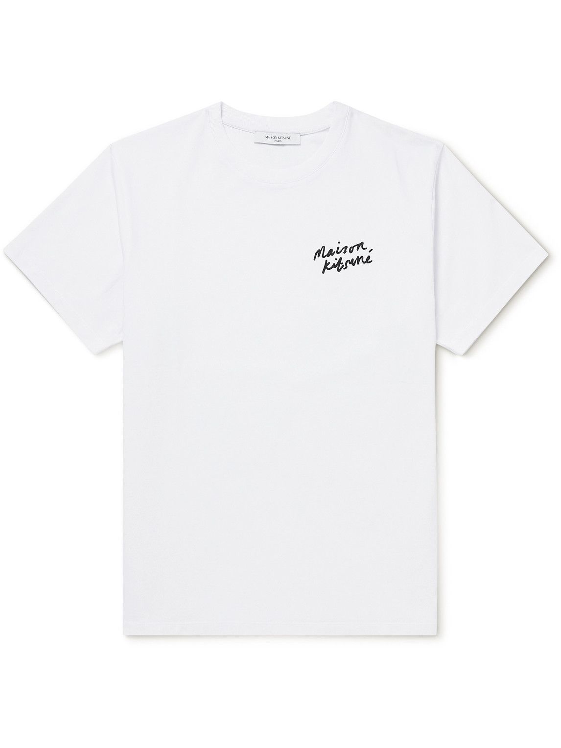 Maison Kitsuné - Logo-Print Cotton-Jersey T-Shirt - White Maison Kitsune
