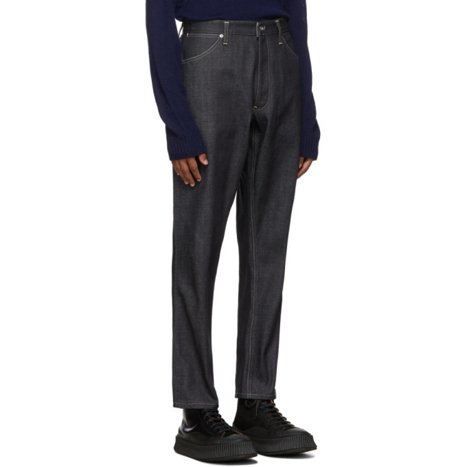 Jil Sander Plus Blue Twisted Jeans Jil 