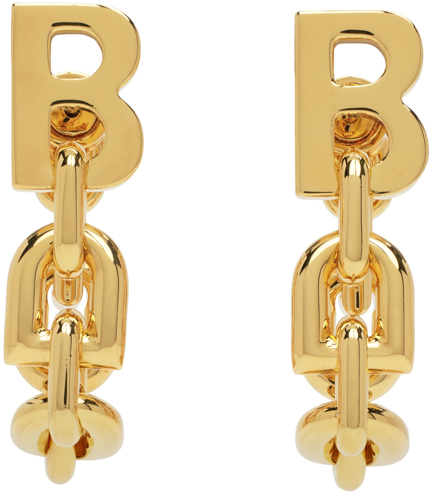 Balenciaga Gold B Chain Flex Earring Balenciaga